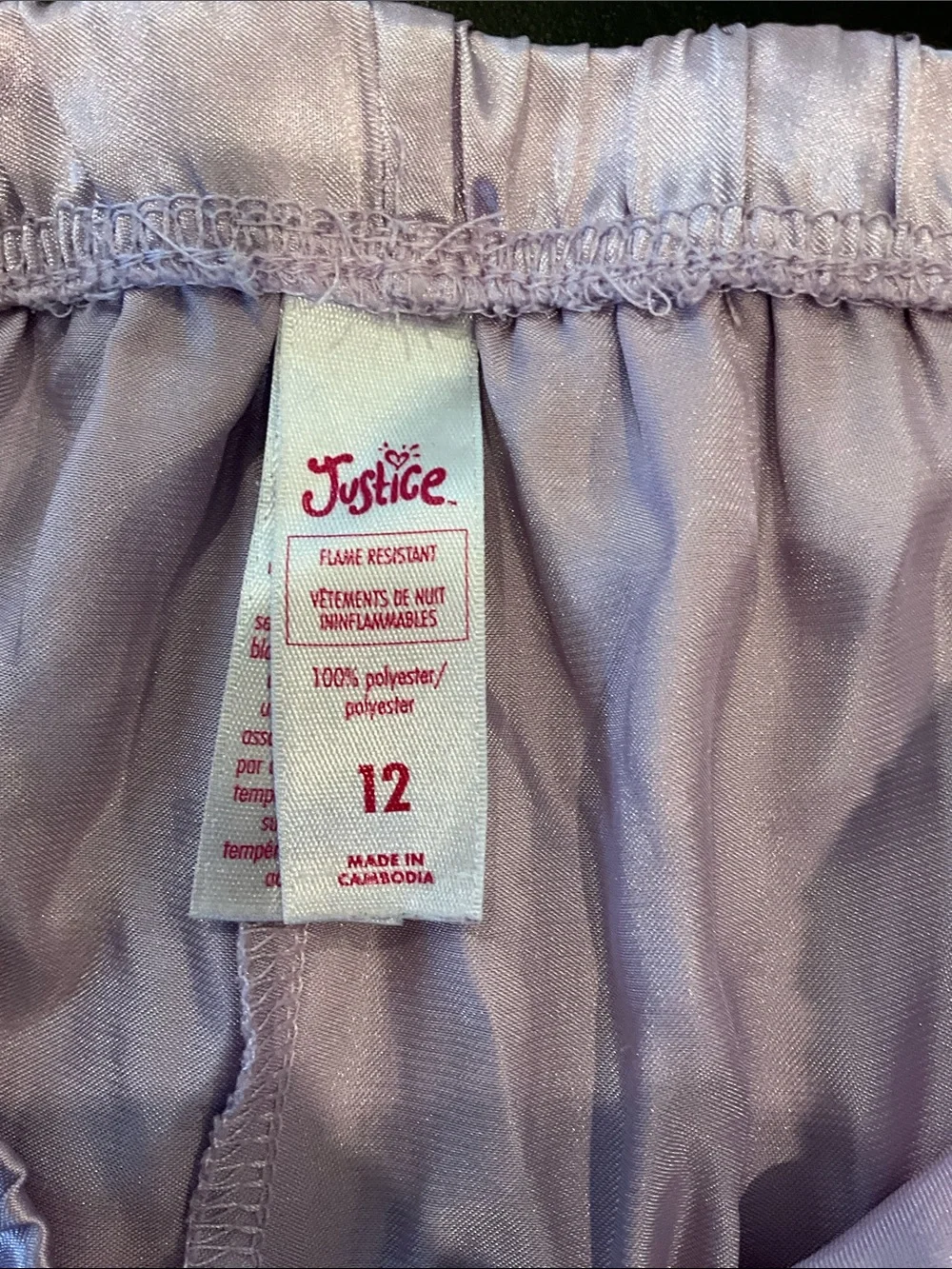 Justice Kids Lavender Striped 'Chillin' Pajama Set